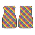 Rainbow LGBT Plaid Pattern Print Front Car Floor Mats