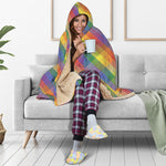 Rainbow LGBT Plaid Pattern Print Hooded Blanket