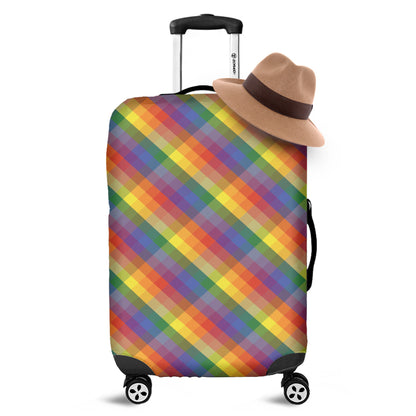Rainbow LGBT Plaid Pattern Print Luggage Cover
