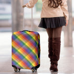 Rainbow LGBT Plaid Pattern Print Luggage Cover