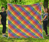 Rainbow LGBT Plaid Pattern Print Quilt