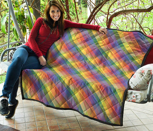 Rainbow LGBT Plaid Pattern Print Quilt