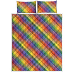 Rainbow LGBT Plaid Pattern Print Quilt Bed Set