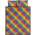 Rainbow LGBT Plaid Pattern Print Quilt Bed Set