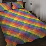 Rainbow LGBT Plaid Pattern Print Quilt Bed Set