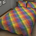 Rainbow LGBT Plaid Pattern Print Quilt Bed Set