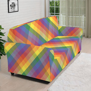 Rainbow LGBT Plaid Pattern Print Sofa Cover