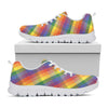 Rainbow LGBT Plaid Pattern Print White Sneakers