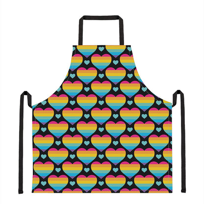 Rainbow LGBT Pride Heart Pattern Print Apron