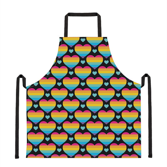 Rainbow LGBT Pride Heart Pattern Print Apron