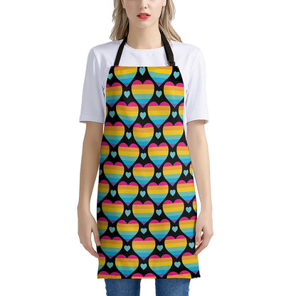 Rainbow LGBT Pride Heart Pattern Print Apron