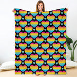 Rainbow LGBT Pride Heart Pattern Print Blanket