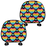 Rainbow LGBT Pride Heart Pattern Print Car Headrest Covers