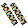 Rainbow LGBT Pride Heart Pattern Print Car Seat Belt Covers