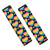 Rainbow LGBT Pride Heart Pattern Print Car Seat Belt Covers