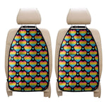 Rainbow LGBT Pride Heart Pattern Print Car Seat Organizers