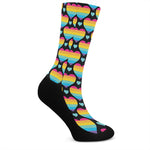 Rainbow LGBT Pride Heart Pattern Print Crew Socks