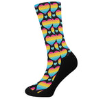Rainbow LGBT Pride Heart Pattern Print Crew Socks