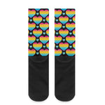 Rainbow LGBT Pride Heart Pattern Print Crew Socks