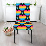 Rainbow LGBT Pride Heart Pattern Print Dining Chair Slipcover