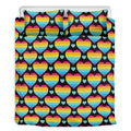 Rainbow LGBT Pride Heart Pattern Print Duvet Cover Bedding Set