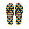 Rainbow LGBT Pride Heart Pattern Print Flip Flops