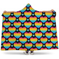 Rainbow LGBT Pride Heart Pattern Print Hooded Blanket