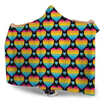 Rainbow LGBT Pride Heart Pattern Print Hooded Blanket
