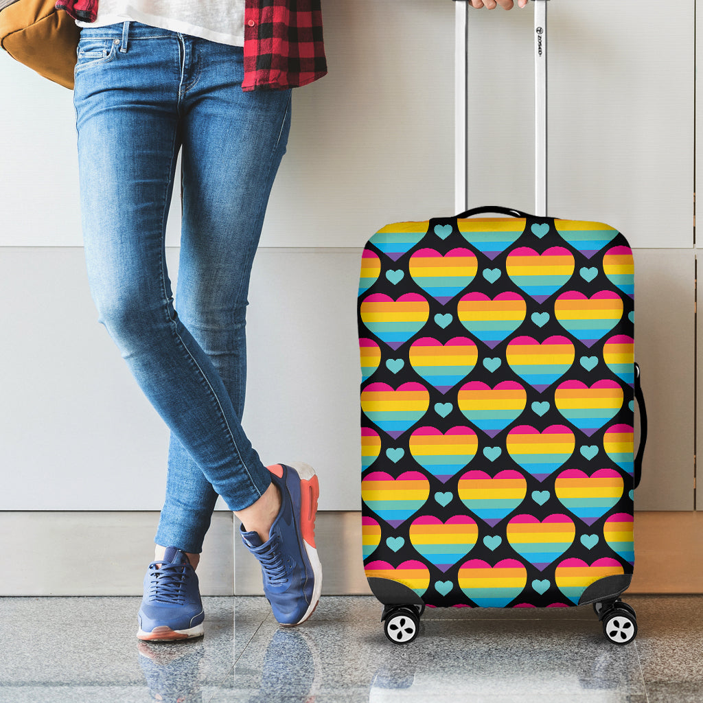 Rainbow LGBT Pride Heart Pattern Print Luggage Cover