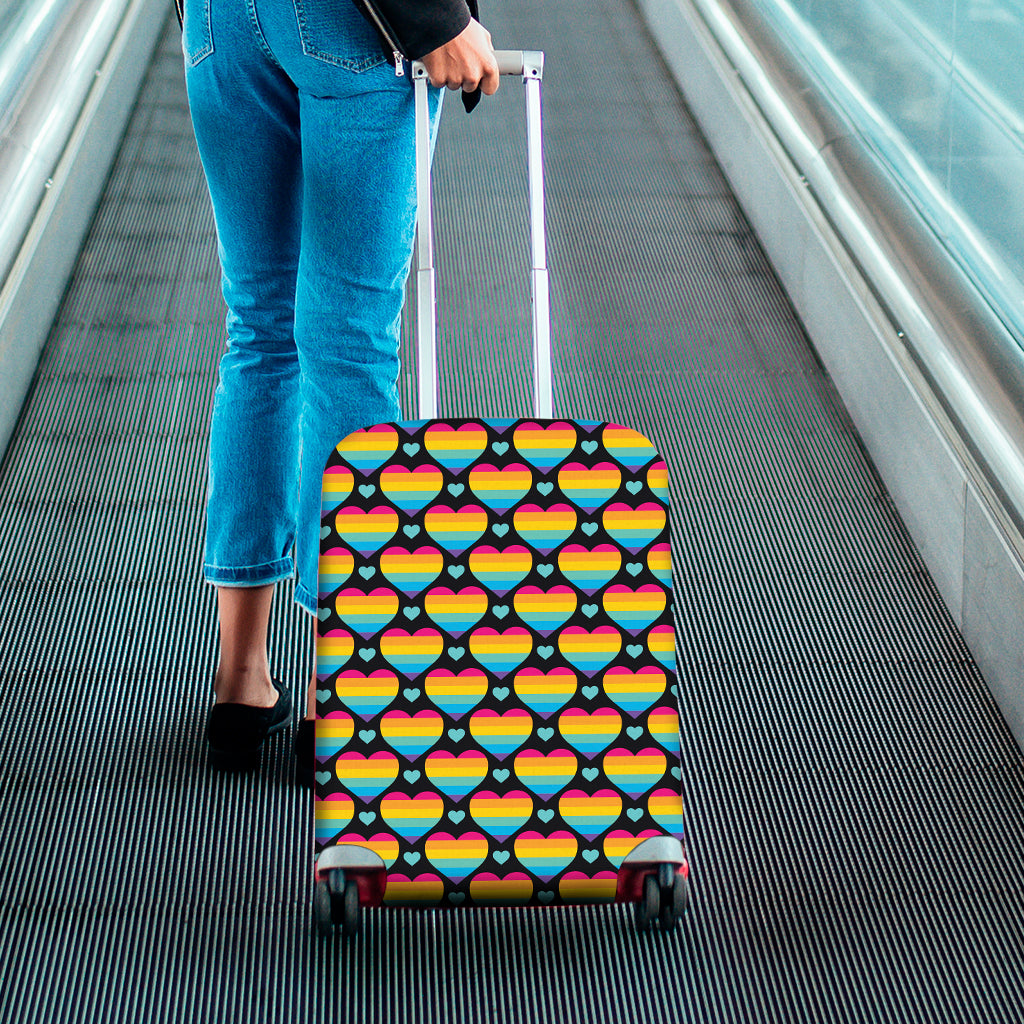 Rainbow LGBT Pride Heart Pattern Print Luggage Cover