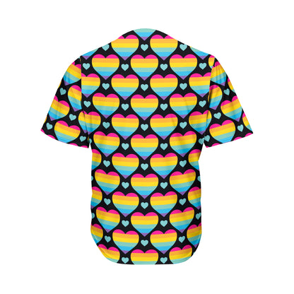 Rainbow LGBT Pride Heart Pattern Print Men's Baseball Jersey
