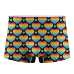 Rainbow LGBT Pride Heart Pattern Print Men's Boxer Briefs