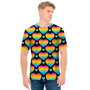 Rainbow LGBT Pride Heart Pattern Print Men's T-Shirt