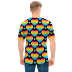 Rainbow LGBT Pride Heart Pattern Print Men's T-Shirt