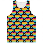 Rainbow LGBT Pride Heart Pattern Print Men's Tank Top