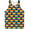 Rainbow LGBT Pride Heart Pattern Print Men's Tank Top