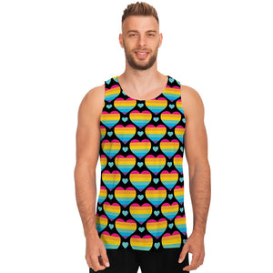 Rainbow LGBT Pride Heart Pattern Print Men's Tank Top