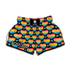 Rainbow LGBT Pride Heart Pattern Print Muay Thai Boxing Shorts