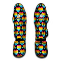Rainbow LGBT Pride Heart Pattern Print Muay Thai Shin Guards