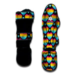 Rainbow LGBT Pride Heart Pattern Print Muay Thai Shin Guard