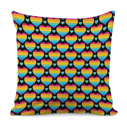 Rainbow LGBT Pride Heart Pattern Print Pillow Cover
