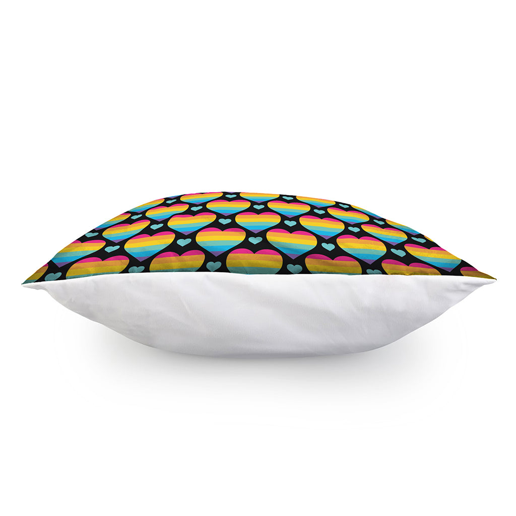Rainbow LGBT Pride Heart Pattern Print Pillow Cover