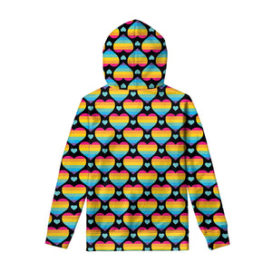 Rainbow LGBT Pride Heart Pattern Print Pullover Hoodie