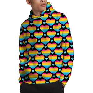 Rainbow LGBT Pride Heart Pattern Print Pullover Hoodie