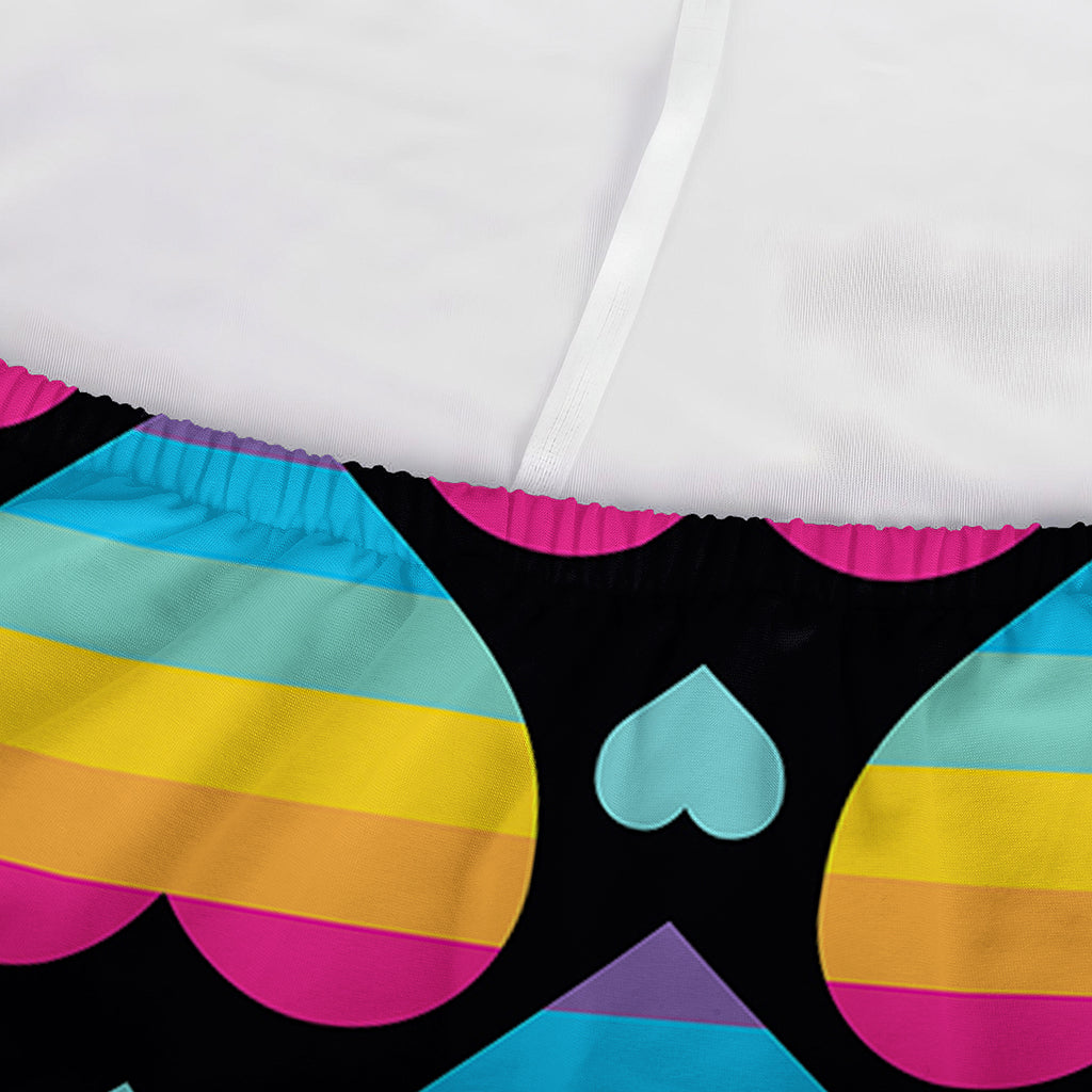 Rainbow LGBT Pride Heart Pattern Print Sofa Cover