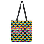 Rainbow LGBT Pride Heart Pattern Print Tote Bag