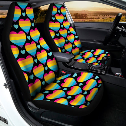 Rainbow LGBT Pride Heart Pattern Print Universal Fit Car Seat Covers