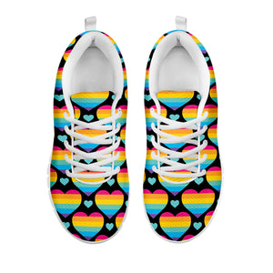 Rainbow LGBT Pride Heart Pattern Print White Sneakers