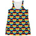 Rainbow LGBT Pride Heart Pattern Print Women's Racerback Tank Top