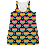 Rainbow LGBT Pride Heart Pattern Print Women's Racerback Tank Top